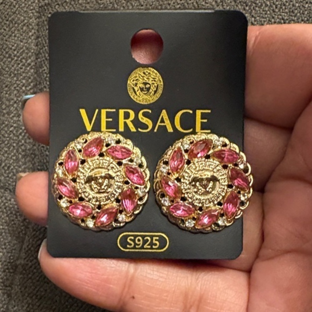 Gold and Pink Women's Earrings
